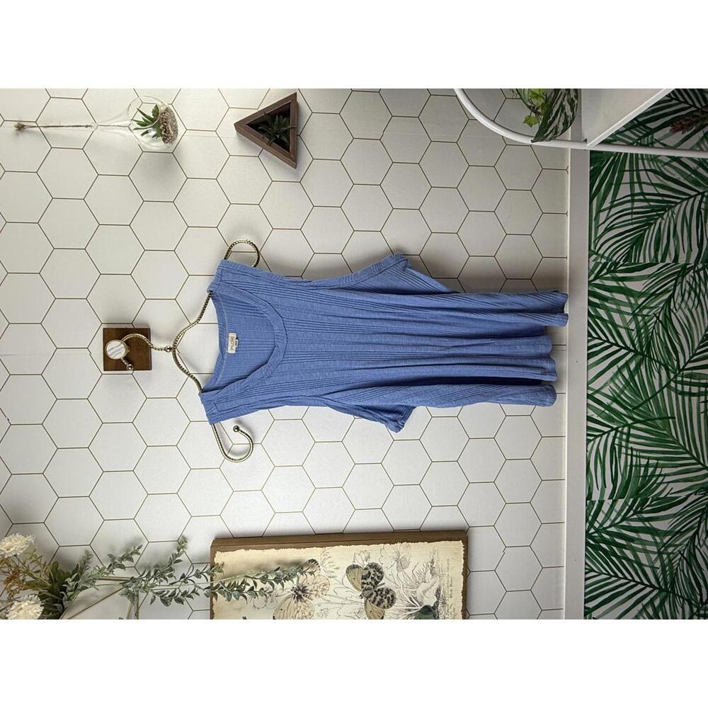 Pilcro from Anthropologie Blue Ribbed Sleeveless Tank Top - Size - XL
